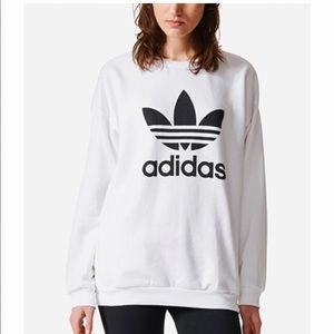 NWOT adidas oversized white sweater